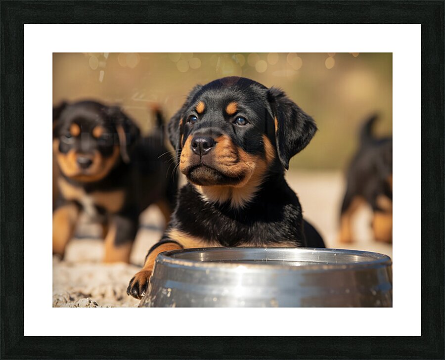 Rottweiler Puppy Feels Refreshed And Happy Impression et Cadre photo