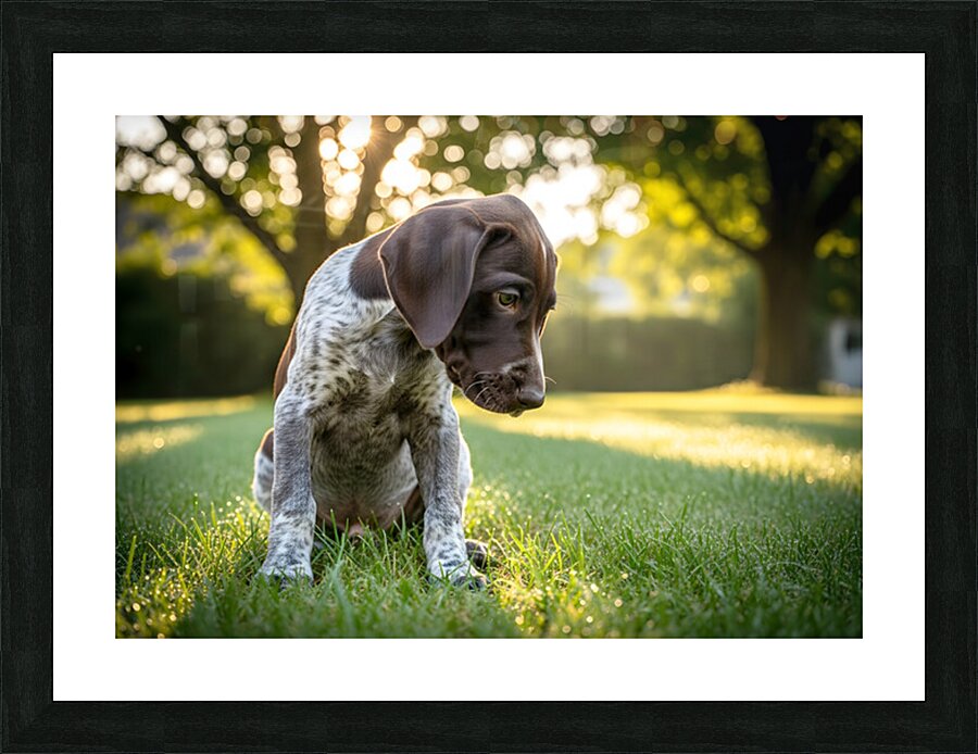 German Shorthaired Pointer Puppy Discovers His Paws Picture Frame print