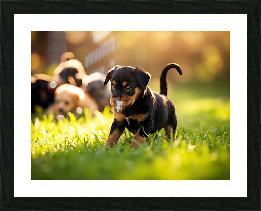 Rottweiler Puppy Ready To Play Picture Frame print