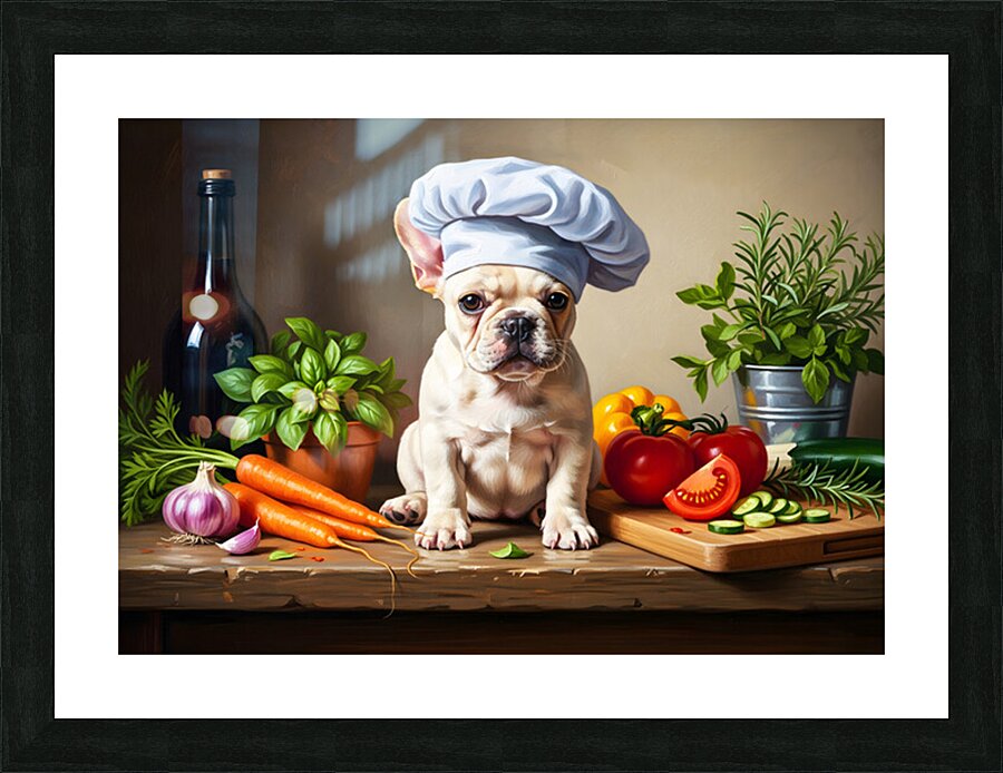 French Bulldog Puppy Chef Ready To Cook Impression et Cadre photo