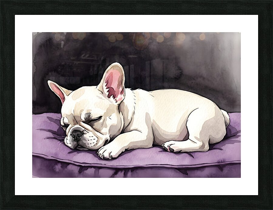 French Bulldog Puppy Sleeps Peacefully Through Night Impression et Cadre photo