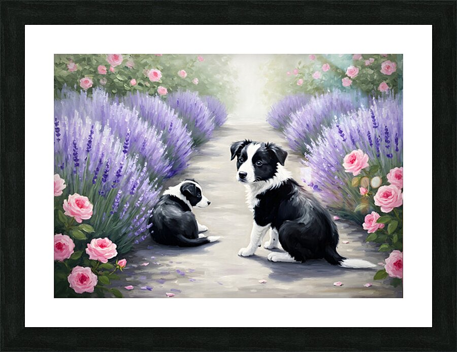 Border Collie Puppy Rests After Adventure With Siblings Impression et Cadre photo