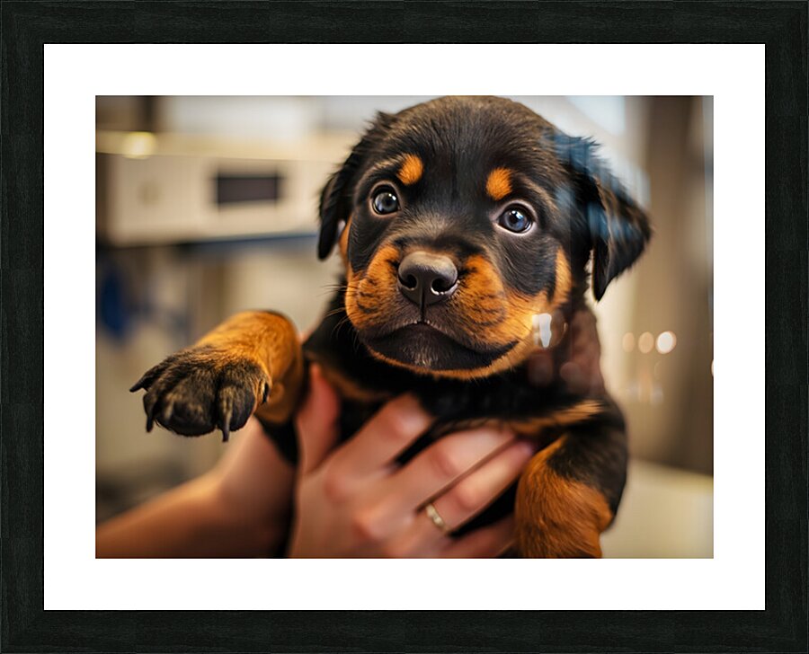 Rottweiler Puppys First Vet Visit Impression et Cadre photo