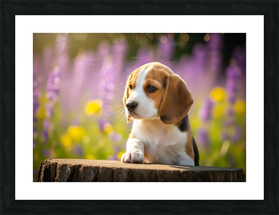 Beagle Puppy Claims His Royal Throne Picture Frame print