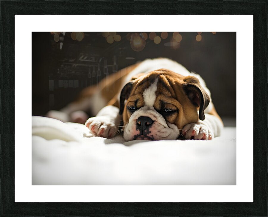 Bulldog Puppy Perfect Portrait Pose Picture Frame print