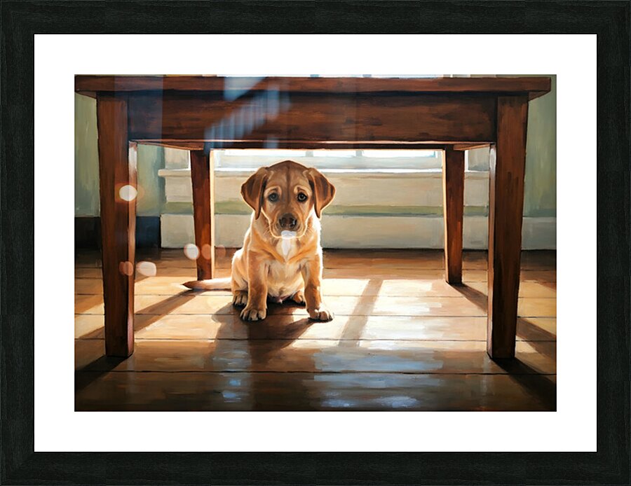 Brave Labrador Puppy Emerges After Storm Passes Picture Frame print
