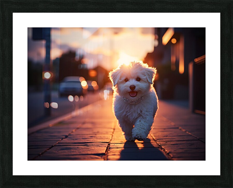 Bichon Frise Puppy Gets Ready For Night Out Impression et Cadre photo