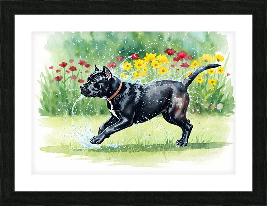 Content Cane Corso Puppy Rests After Rain Play Impression et Cadre photo