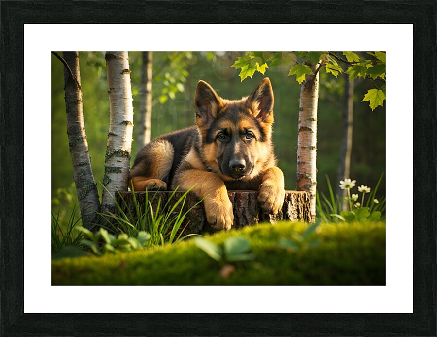 Curious Puppy King Spots Something Interesting Impression et Cadre photo