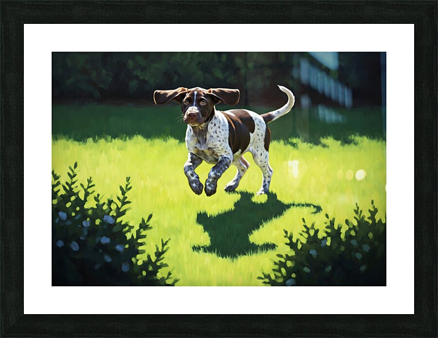 Tired Puppy Rests After Shadow Adventure Picture Frame print