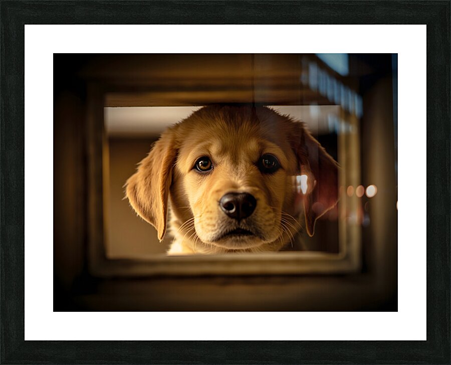 Puppy Waits For Visitors To Arrive Picture Frame print