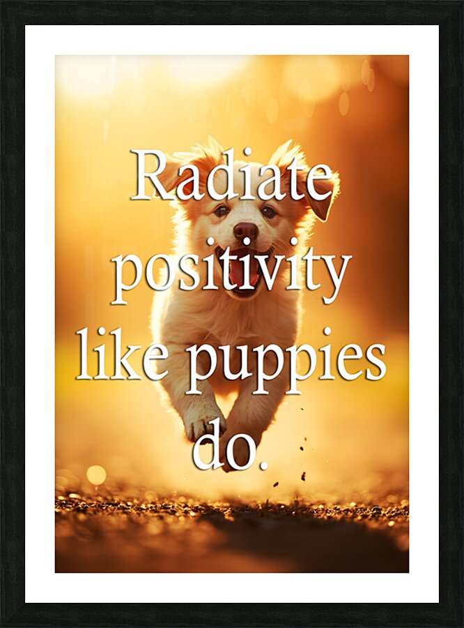 Radiate Positivity Like Happy Puppies Impression et Cadre photo