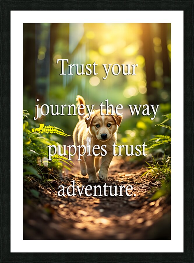 Trust Your Journey Like Adventurous Puppies Picture Frame print