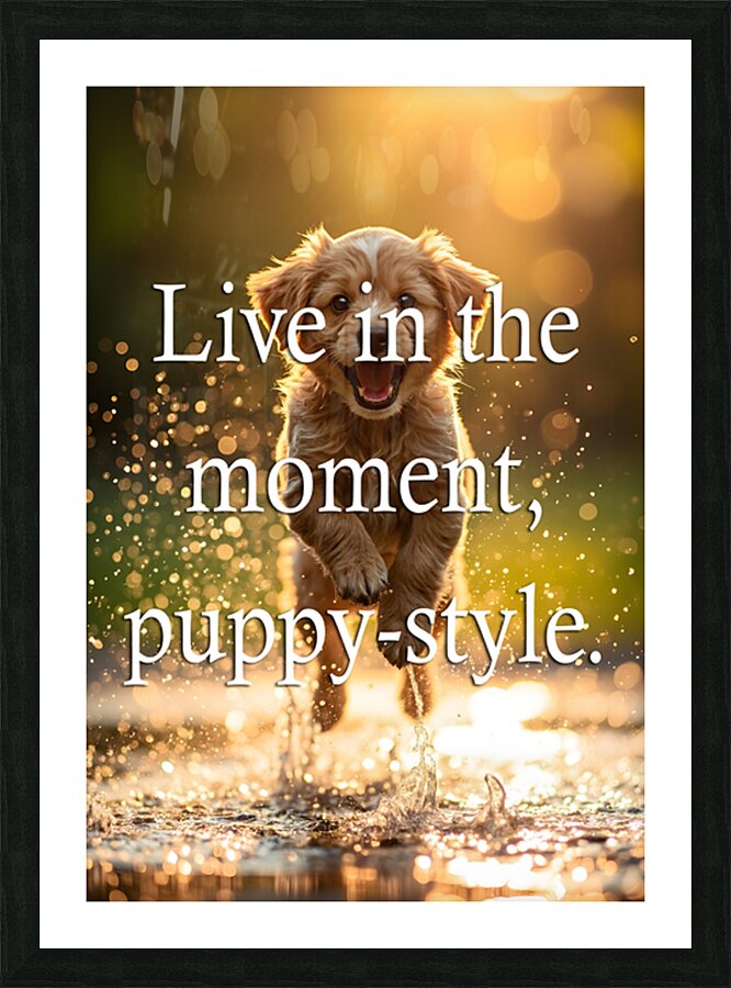 Live in the Moment Like Puppies Picture Frame print