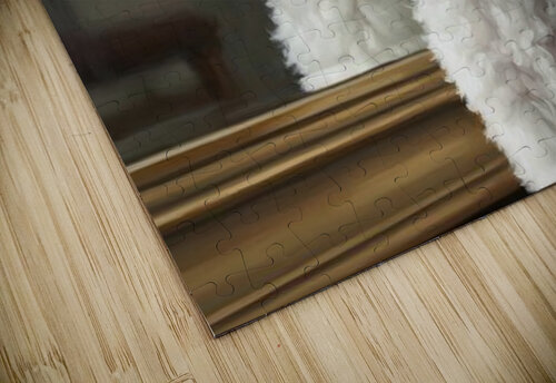 White Bichon Frise Puppy Contemplates Its Reflection Puppy Prints puzzle