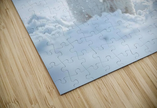 White Bichon Frise Puppy Discovers Fresh Snow In Winter Yard Puppy Prints puzzle