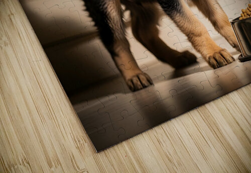 German Shepherd Puppy Ready For Breakfast Time Puppy Prints puzzle