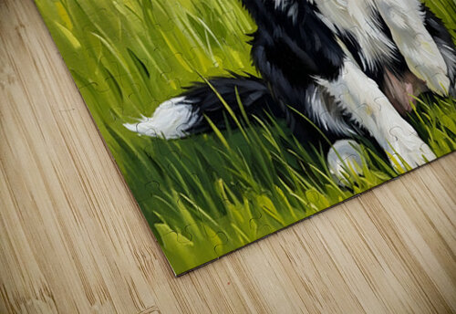 Happy Border Collie Puppy After Dandelion Discovery Puppy Prints puzzle