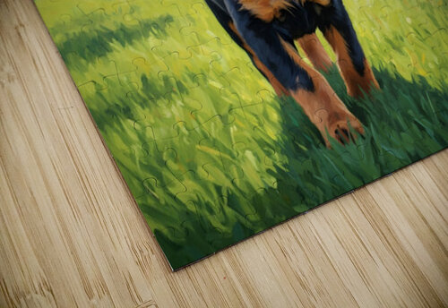 Young Rottweiler Puppy Explores The Park Alone Puppy Prints puzzle