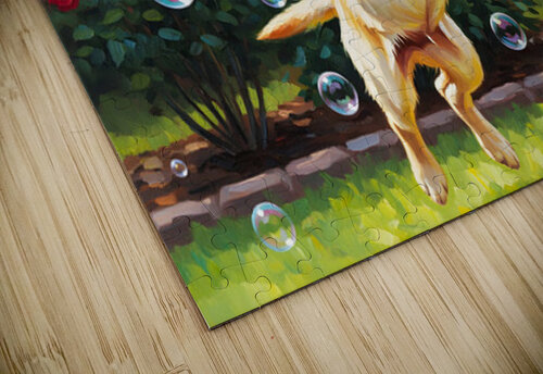 Celebrating Puppy Graduate Jumps For Joy Puppy Prints puzzle