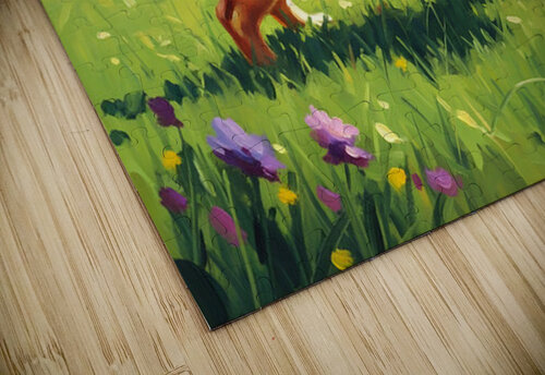 Happy Labrador Puppy Playing In Sunny Garden Puppy Prints puzzle