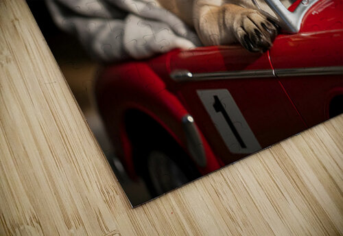 Sleepy Pug Puppy After Car Adventure Puppy Prints puzzle