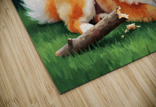 Satisfied Pomeranian Puppy After Playtime Puppy Prints puzzle
