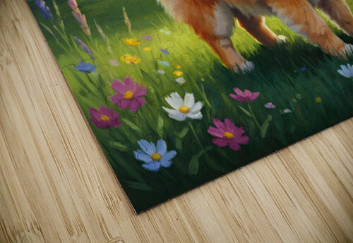 Pomeranian Puppy Discovers Perfect Stick Puppy Prints puzzle