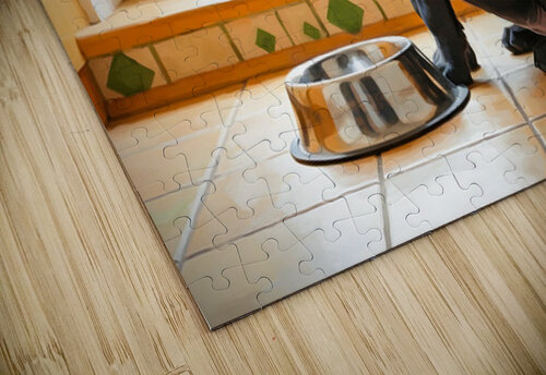 Cane Corso Puppy Discovers Dinner Time Puppy Prints puzzle