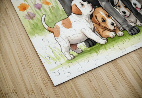 Cane Corso Puppy In Happy Tumble Puppy Prints puzzle