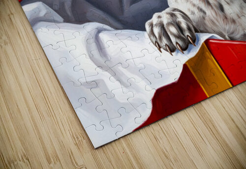 German Shorthaired Pointer Puppy Discovers Big Red Gift Box Puppy Prints puzzle