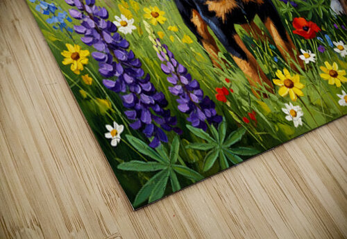 Rottweiler Puppy Discovers Wildflower Field Puppy Prints puzzle