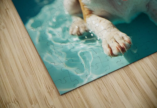 Tired Beagle Puppy Rests In The Kiddie Pool Puppy Prints puzzle