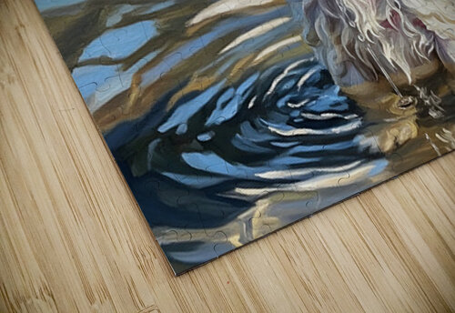 Poodle Puppy Cooling Off In A Pond Puppy Prints puzzle