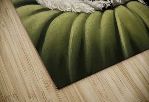 Poodle Puppy Dreams On Green Padded Bed Puppy Prints puzzle