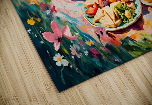 Husky Puppy Discovers Picnic Spread Puppy Prints puzzle