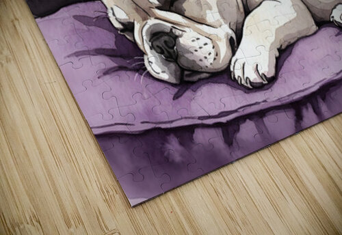 French Bulldog Puppy Sleeps Peacefully Through Night Puppy Prints puzzle