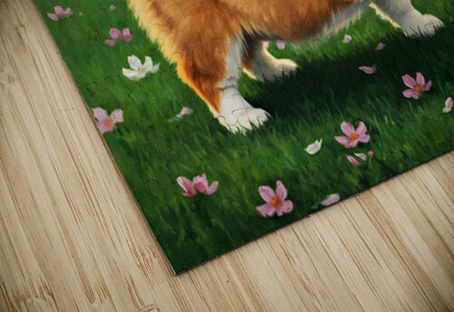 Proud Corgi Puppy Celebrates Learning New Trick Puppy Prints puzzle