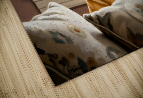 Curious Labrador Puppy Peeking Behind White Curtains Puppy Prints puzzle