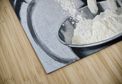 Border Collie Puppys First Cooking Adventure Puppy Prints puzzle