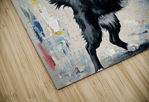 Border Collie Puppys Joyful Garden Victory Dance Puppy Prints puzzle