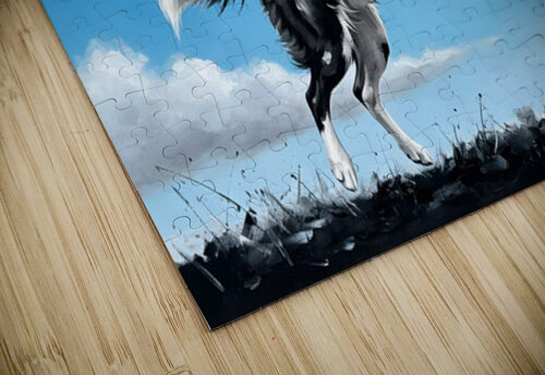 Successful Border Collie Puppy With Tennis Ball Puppy Prints puzzle
