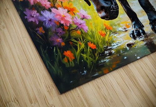 Happy Puppy Rests On Porch After Rainy Walk Puppy Prints puzzle