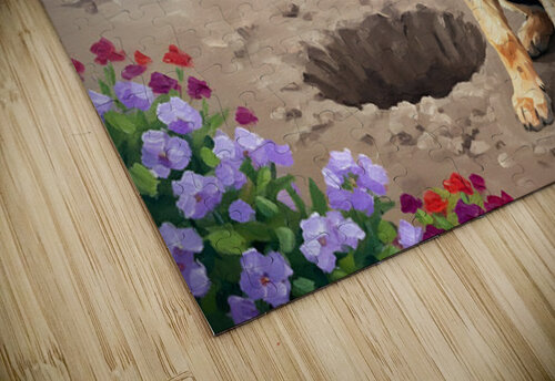 Proud German Shepherd Puppy Shows Off Digging Achievement Puppy Prints puzzle