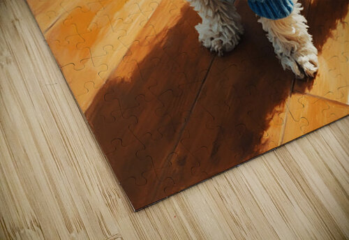 Poodle Puppy Finally Free From Sweater Puppy Prints puzzle