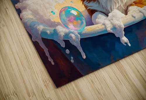 Happy Corgi Puppy Enjoys Bath Time Fun Puppy Prints puzzle