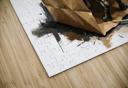 Happy Cane Corso Puppy Emerges From Shopping Bag Fun Puppy Prints puzzle