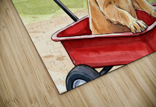 Happy Puppy Relaxes After Fun Adventure Puppy Prints puzzle