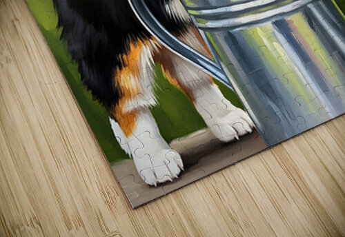 Wet Corgi Puppy Emerges From Watering Can Adventure Puppy Prints puzzle