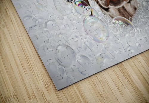German Shorthaired Pointer Puppy Shakes Off The Bubbles Puppy Prints puzzle